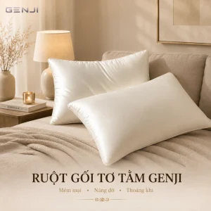 Ruột gối cao cấp tơ tằm bông sơ đậu nành Genji