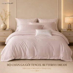 Bộ chăn ga gối chất liệu Tencel cotton Genji Decor HOUSE BEAUTIFULL- BUTTERFLY DREAM