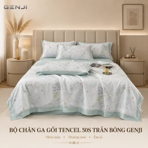 Bộ chăn ga lụa 4 món Tencel 50s Genji