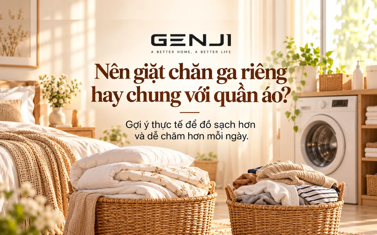 Nên giặt chăn ga riêng hay chung với quần áo?