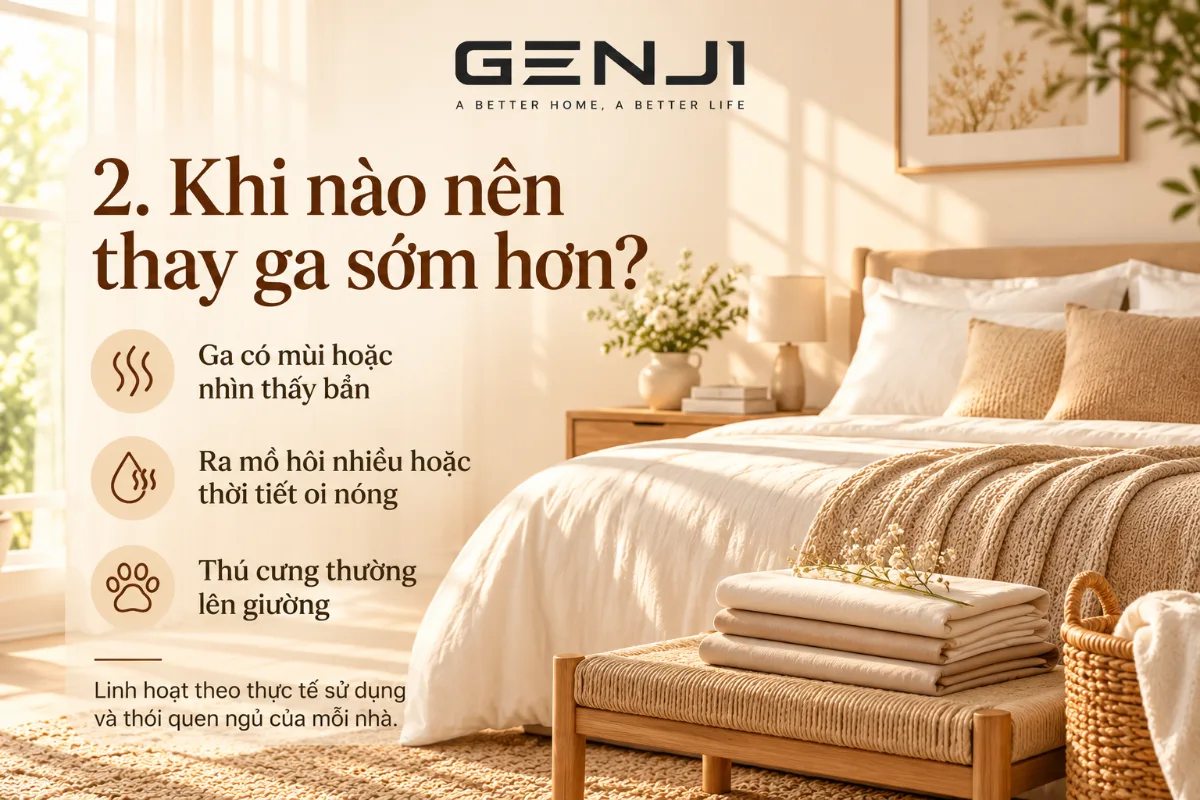 Khi nào nên thay ga giường sớm hơn?